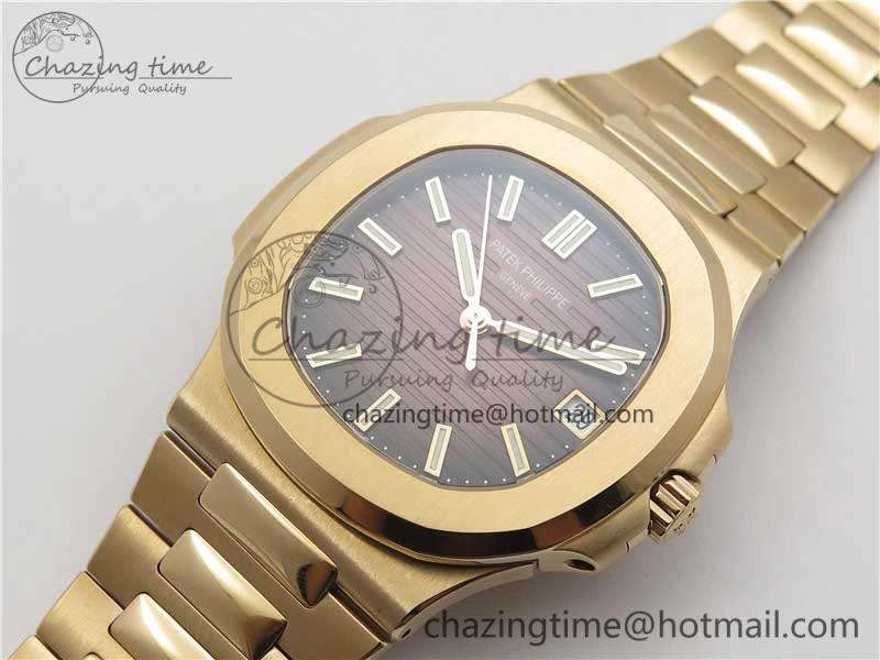 MultiPurpose Nautilus 5711 1R GRF Best Edition Brown Dial on RG Bracelet A324CS (Free box) V 8897