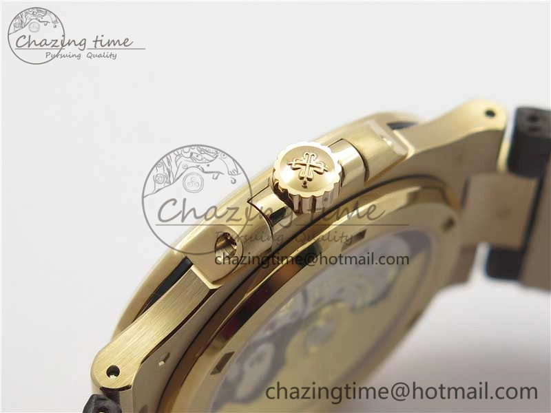 Sporty Nautilus 5711 1R PPF 1-1 Best Edition Gray Textured Dial on Brown Leather Strap 324CS (Free box) V 8933