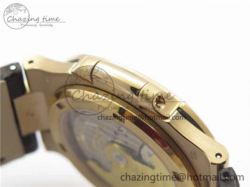 Sporty Nautilus 5711 1R PPF 1-1 Best Edition Gray Textured Dial on Brown Leather Strap 324CS (Free box) V 8933