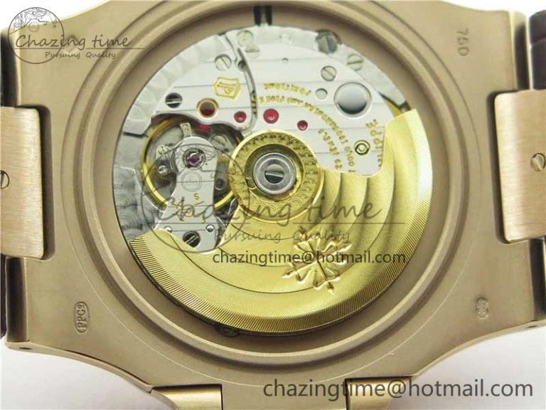 Sporty Nautilus 5711 1R PPF 1-1 Best Edition Gray Textured Dial on Brown Leather Strap 324CS (Free box) V 8933