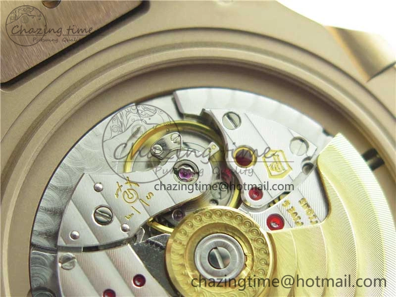 Sporty Nautilus 5711 1R PPF 1-1 Best Edition Gray Textured Dial on Brown Leather Strap 324CS (Free box) V 8933