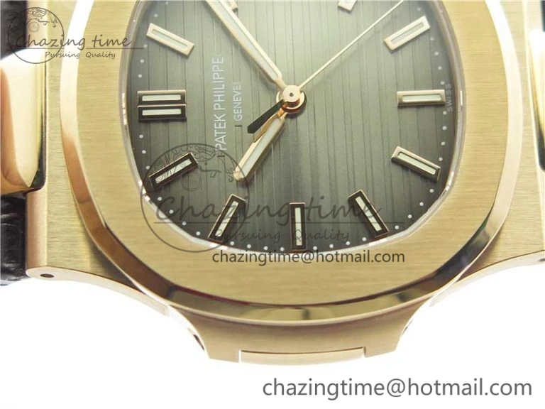 Sporty Nautilus 5711 1R PPF 1-1 Best Edition Gray Textured Dial on Brown Leather Strap 324CS (Free box) V 8933
