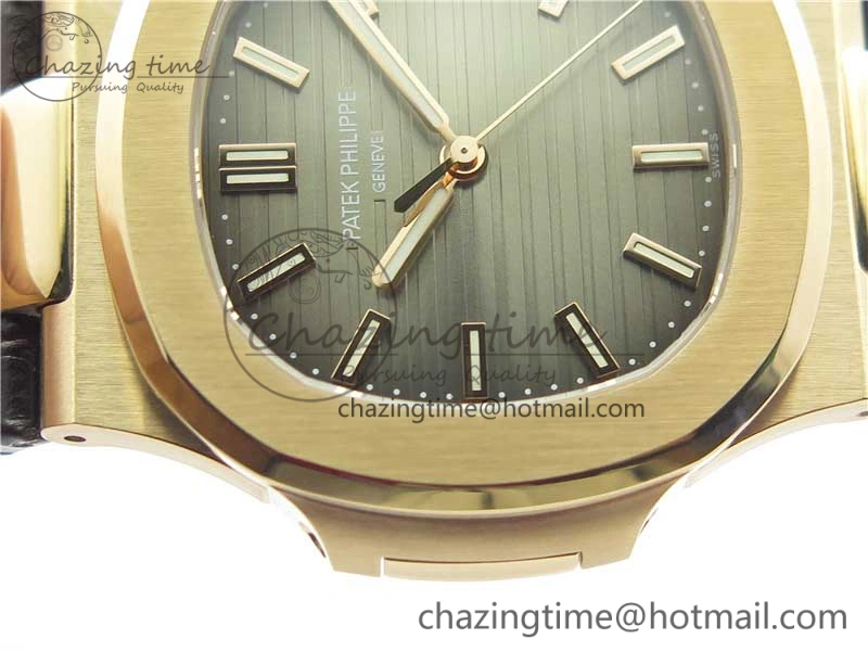 Sporty Nautilus 5711 1R PPF 1-1 Best Edition Gray Textured Dial on Brown Leather Strap 324CS (Free box) V 8933
