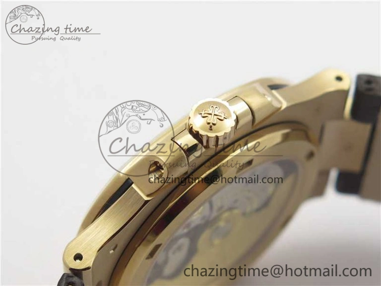 Nautilus 5711 1R PPF 1-1 Best Edition White Textured Dial on Brown Leather Strap 324CS (Free box) V Refined 8932