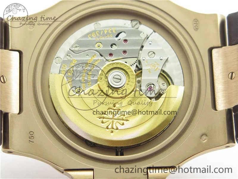 Nautilus 5711 1R PPF 1-1 Best Edition White Textured Dial on Brown Leather Strap 324CS (Free box) V Refined 8932