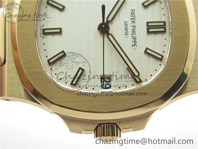 Nautilus 5711 1R PPF 1-1 Best Edition White Textured Dial on Brown Leather Strap 324CS (Free box) V Refined 8932