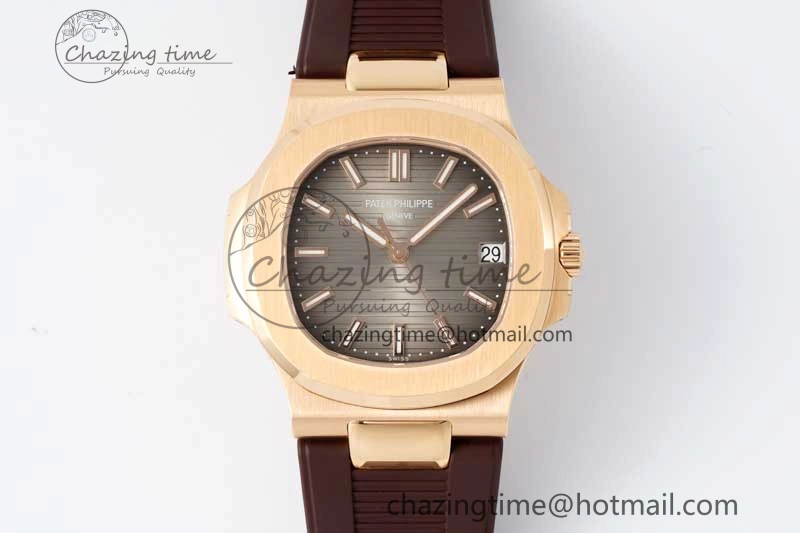 Nautilus 5711 1R PPF 1:1 Best Edition Brown Textured Dial on Brown Rubber Strap 324CS V MoistureWicking 8804