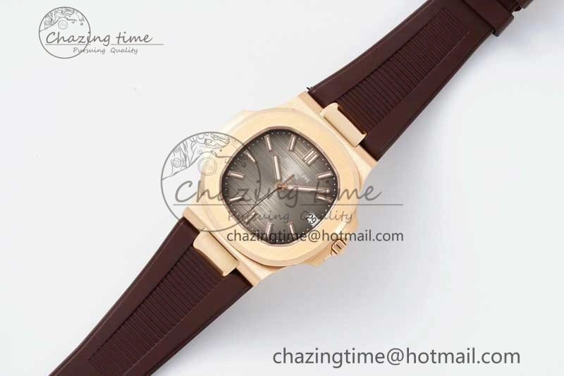 Nautilus 5711 1R PPF 1:1 Best Edition Brown Textured Dial on Brown Rubber Strap 324CS V MoistureWicking 8804