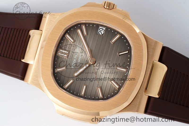 Nautilus 5711 1R PPF 1:1 Best Edition Brown Textured Dial on Brown Rubber Strap 324CS V MoistureWicking 8804