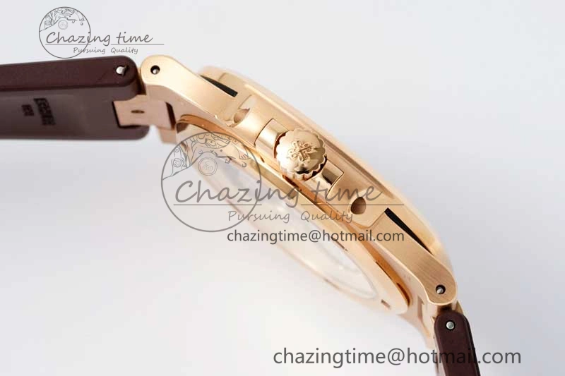Nautilus 5711 1R PPF 1:1 Best Edition Brown Textured Dial on Brown Rubber Strap 324CS V MoistureWicking 8804