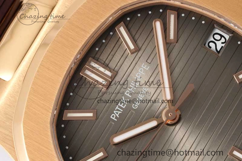 Nautilus 5711 1R PPF 1:1 Best Edition Brown Textured Dial on Brown Rubber Strap 324CS V MoistureWicking 8804