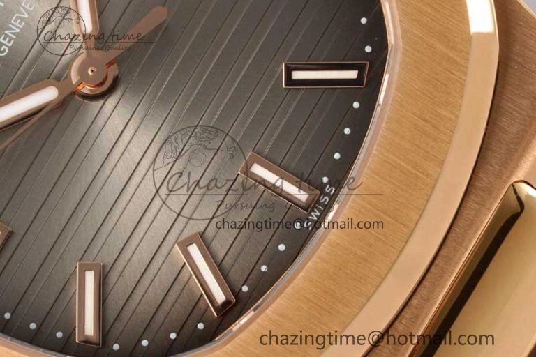 Nautilus 5711 1R PPF 1:1 Best Edition Brown Textured Dial on Brown Rubber Strap 324CS V MoistureWicking 8804