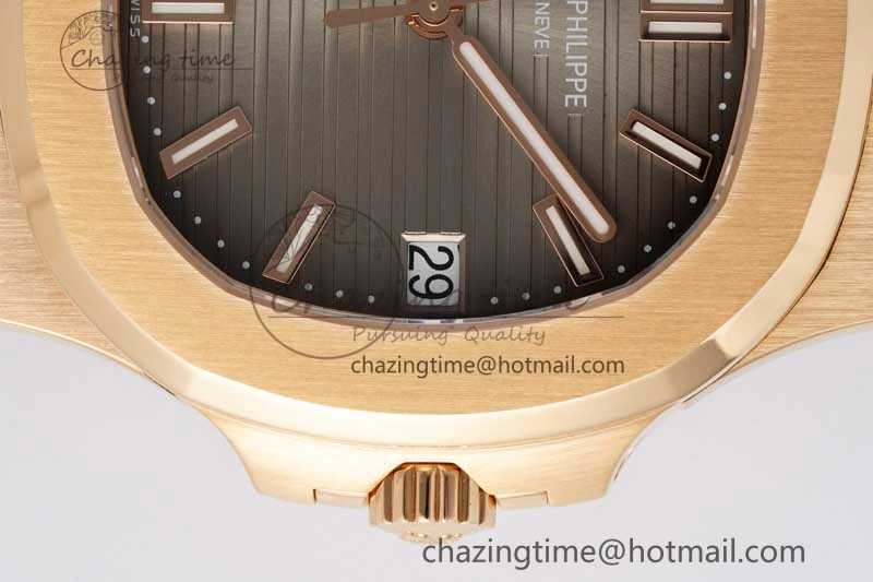 Nautilus 5711 1R PPF 1:1 Best Edition Brown Textured Dial on Brown Rubber Strap 324CS V MoistureWicking 8804