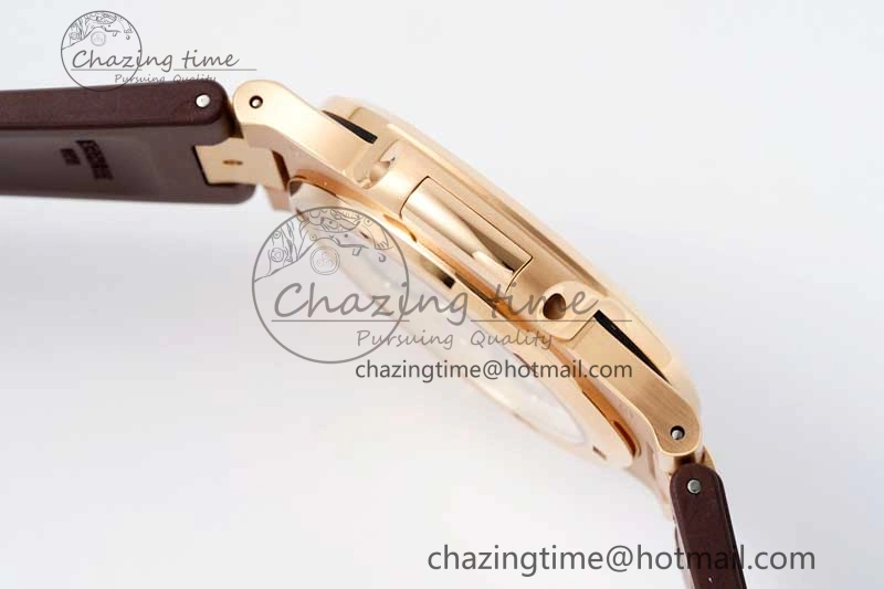 Nautilus 5711 1R PPF 1:1 Best Edition Brown Textured Dial on Brown Rubber Strap 324CS V MoistureWicking 8804