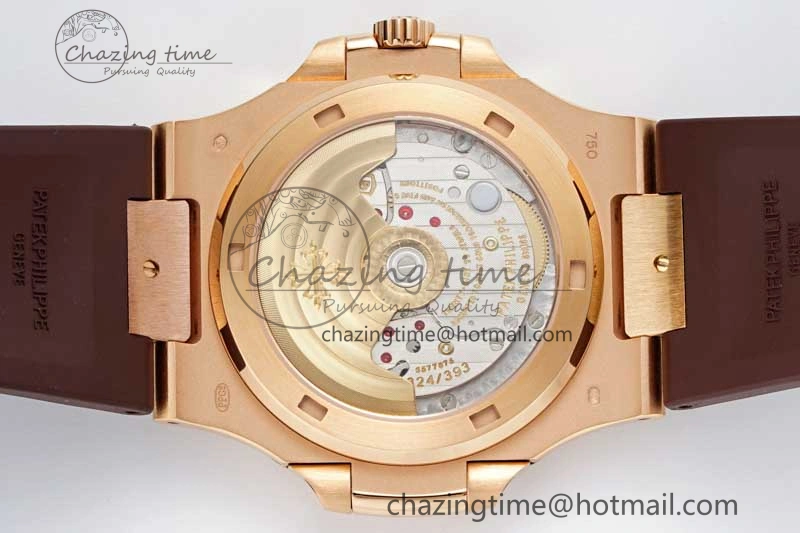 Nautilus 5711 1R PPF 1:1 Best Edition Brown Textured Dial on Brown Rubber Strap 324CS V MoistureWicking 8804