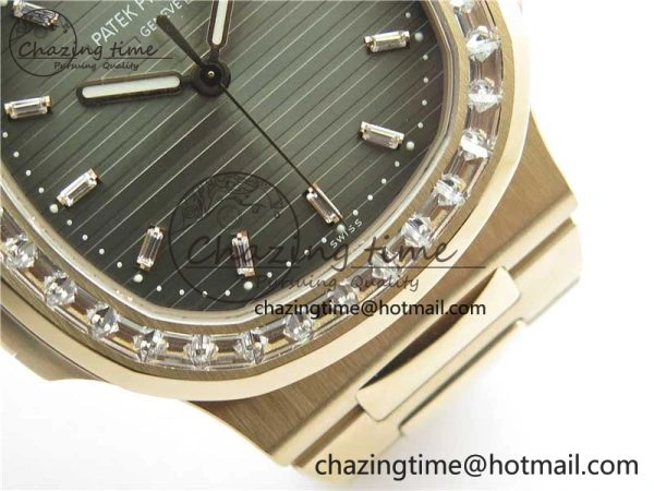 Nautilus 5711 1R PPF 1:1 Best Edition Gray Dial Diamonds Bezel on RG Bracelet 324CS (Free box) V EasyMatch 8906