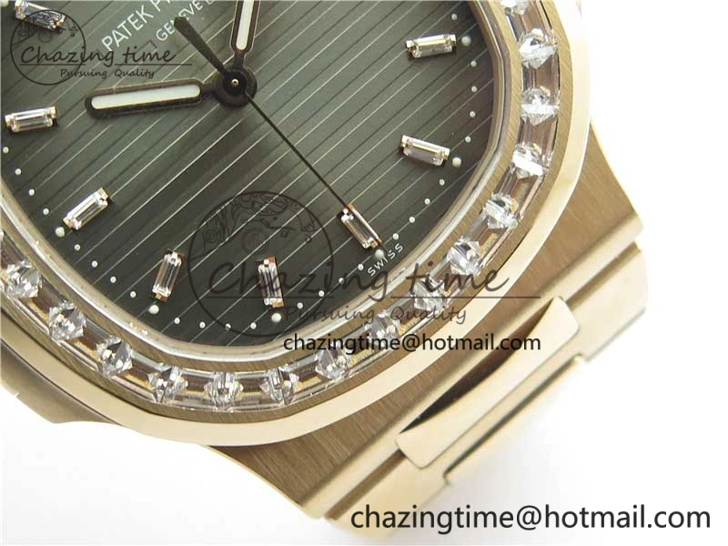 Nautilus 5711 1R PPF 1:1 Best Edition Gray Dial Diamonds Bezel on RG Bracelet 324CS (Free box) V EasyMatch 8906