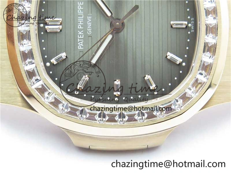 Nautilus 5711 1R PPF 1:1 Best Edition Gray Dial Diamonds Bezel on RG Bracelet 324CS (Free box) V EasyMatch 8906