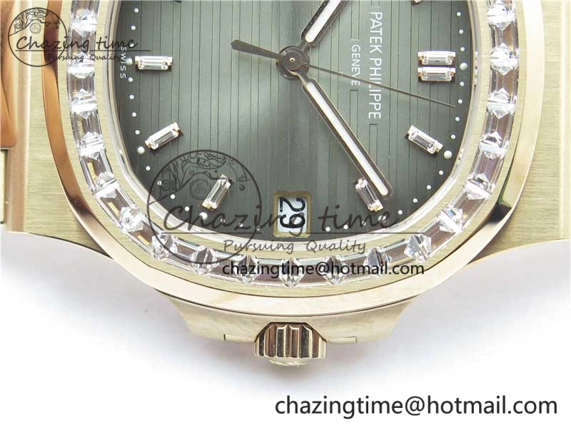 Nautilus 5711 1R PPF 1:1 Best Edition Gray Dial Diamonds Bezel on RG Bracelet 324CS (Free box) V EasyMatch 8906