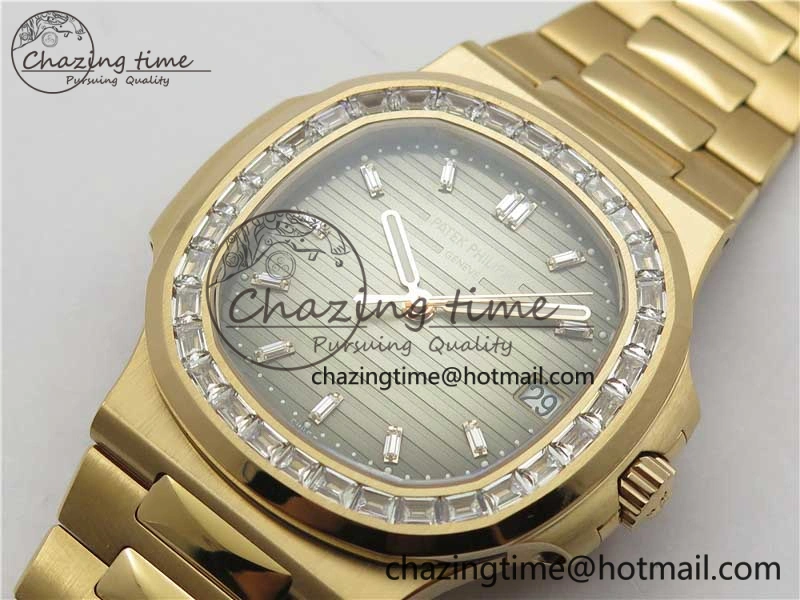 Nautilus 5711 1R PPF 1:1 Best Edition Gray Dial Diamonds Bezel on RG Bracelet 324CS (Free box) V EasyMatch 8906