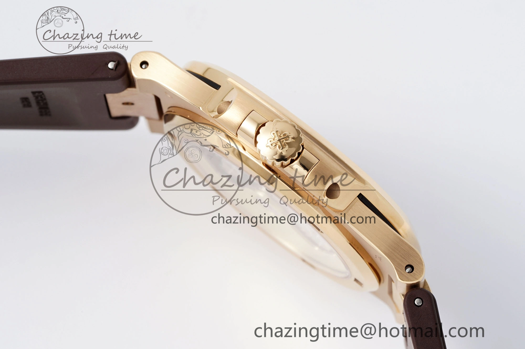 SunProtective Nautilus 5711 1R PPF 1:1 Best Edition White Textured Dial on Brown Rubber Strap 324CS V 8805