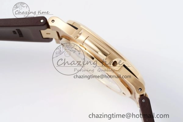 SunProtective Nautilus 5711 1R PPF 1:1 Best Edition White Textured Dial on Brown Rubber Strap 324CS V 8805