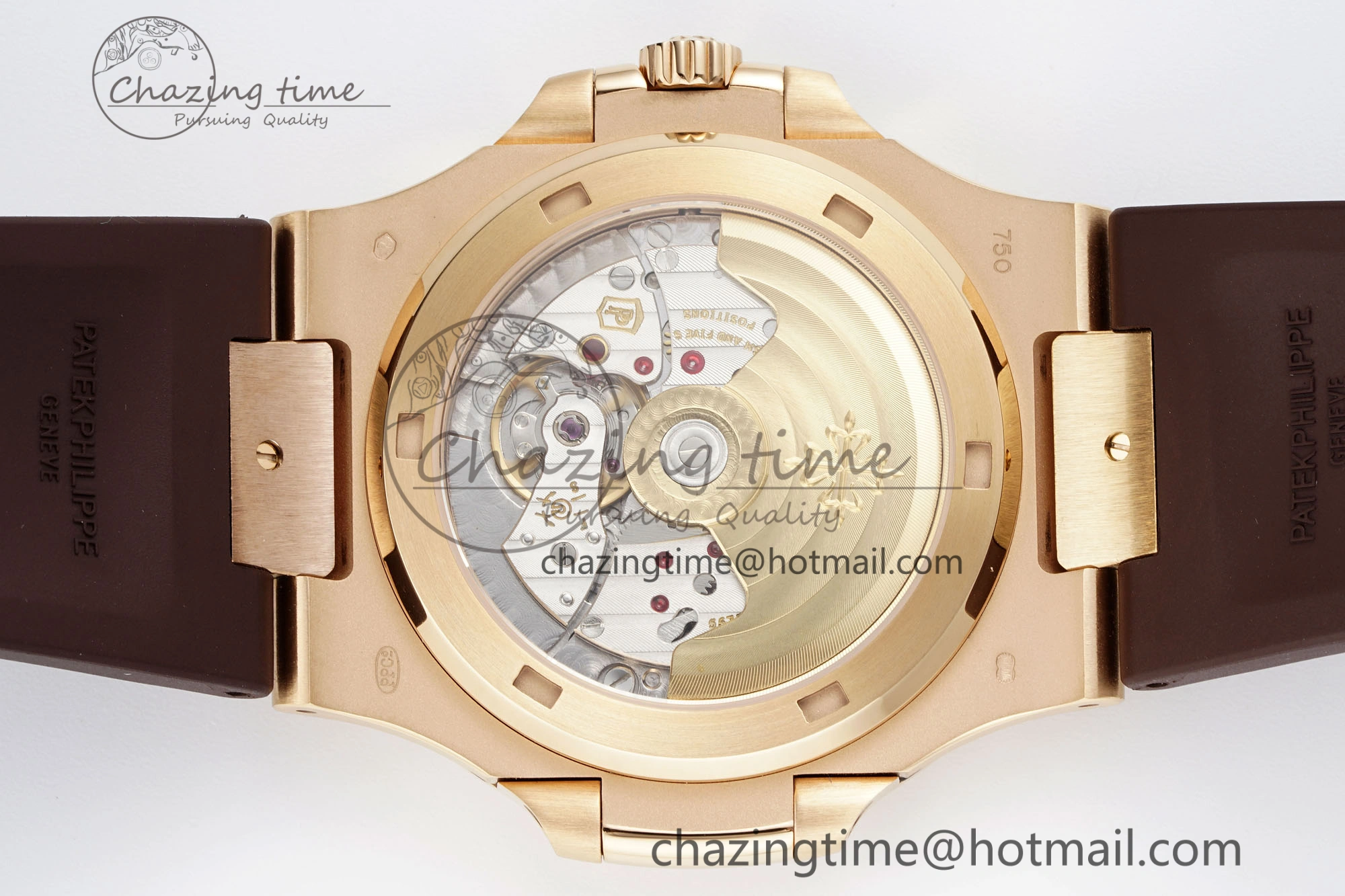 SunProtective Nautilus 5711 1R PPF 1:1 Best Edition White Textured Dial on Brown Rubber Strap 324CS V 8805