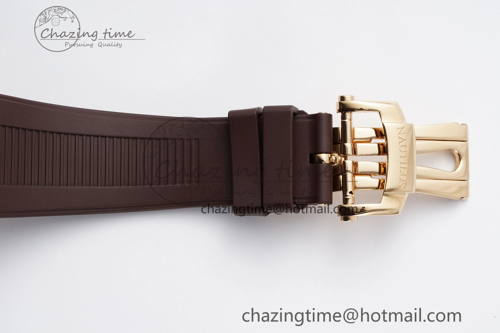 SunProtective Nautilus 5711 1R PPF 1:1 Best Edition White Textured Dial on Brown Rubber Strap 324CS V 8805