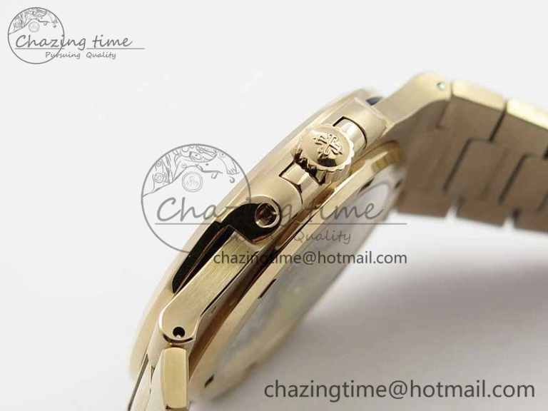 Nautilus 5711 1R PPF 1:1 Best Edition White Textured Dial on RG Bracelet 324CS (Free box) WellDesigned 8956