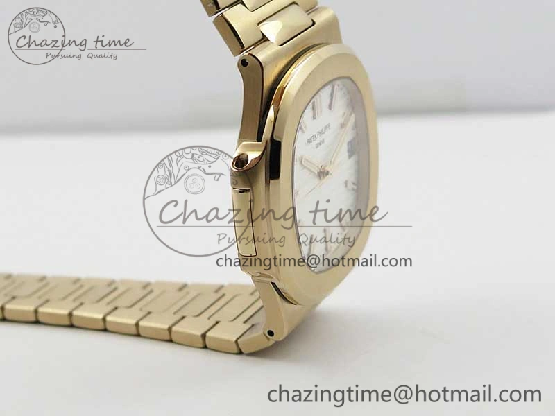 Nautilus 5711 1R PPF 1:1 Best Edition White Textured Dial on RG Bracelet 324CS (Free box) WellDesigned 8956