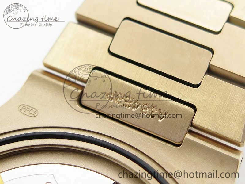 Nautilus 5711 1R PPF 1:1 Best Edition White Textured Dial on RG Bracelet 324CS (Free box) WellDesigned 8956