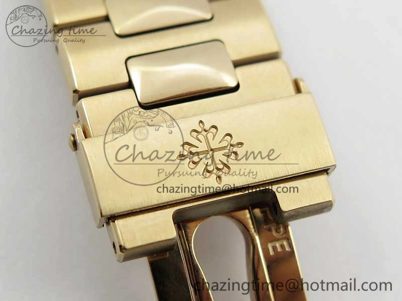 Nautilus 5711 1R PPF 1:1 Best Edition White Textured Dial on RG Bracelet 324CS (Free box) WellDesigned 8956