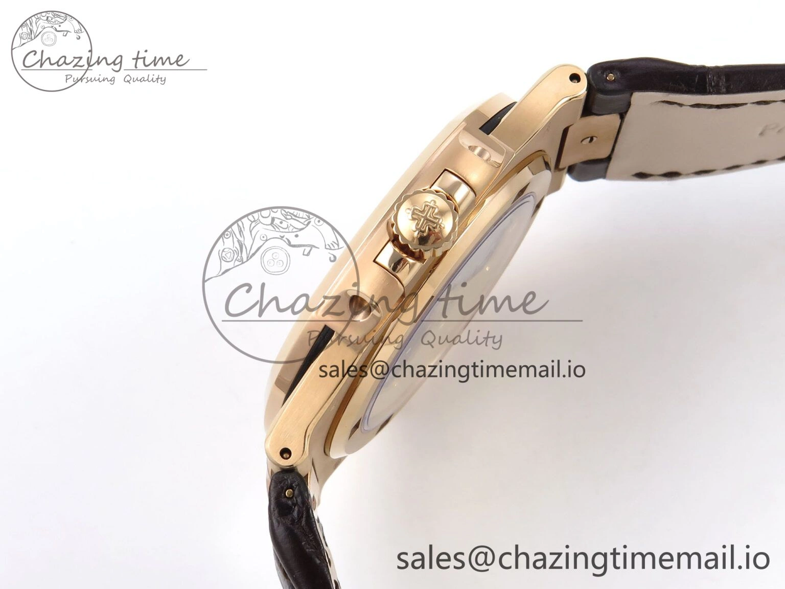 Nautilus 5711 1R RG 3KF 1:1 Best Edition Brown Textured Dial on Brown Leather Strap A324 Super Clone V WeatherProof 8704