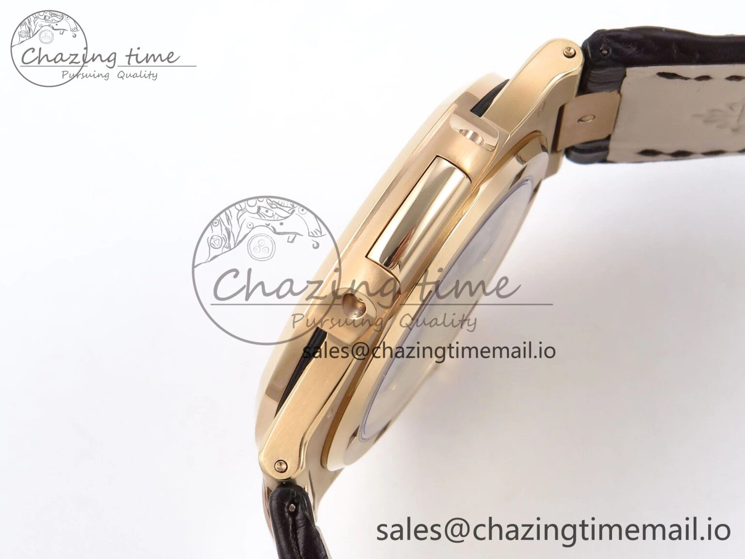 Nautilus 5711 1R RG 3KF 1:1 Best Edition Brown Textured Dial on Brown Leather Strap A324 Super Clone V WeatherProof 8704