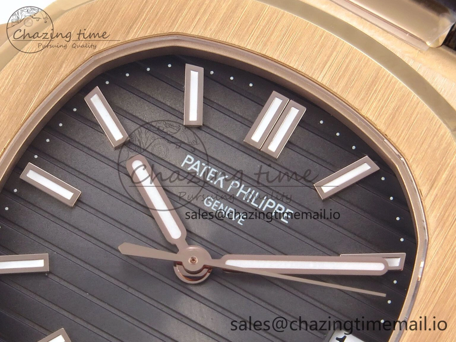 Nautilus 5711 1R RG 3KF 1:1 Best Edition Brown Textured Dial on Brown Leather Strap A324 Super Clone V WeatherProof 8704