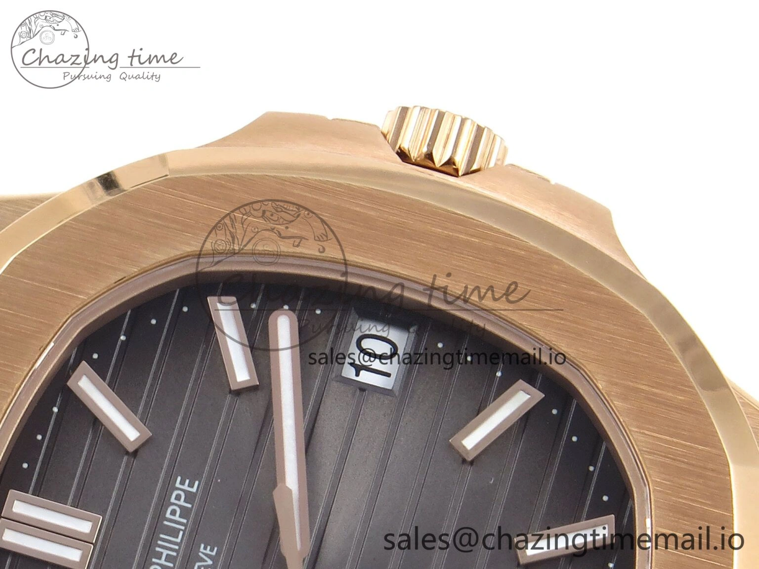 Nautilus 5711 1R RG 3KF 1:1 Best Edition Brown Textured Dial on Brown Leather Strap A324 Super Clone V WeatherProof 8704