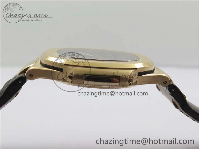 Nautilus 5711 1R RG 3KF 1:1 Best Edition Brown Textured Dial on Brown Leather Strap A324 Super Clone V Popular 8880