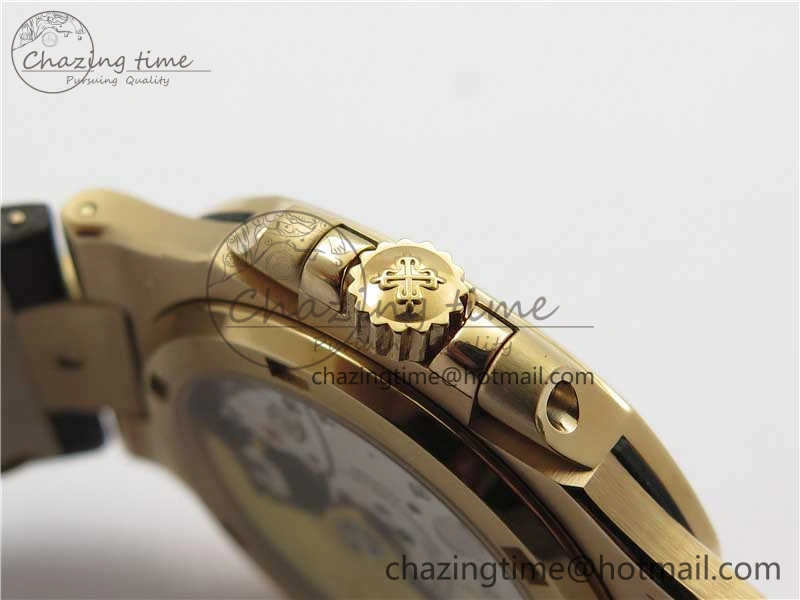 Nautilus 5711 1R RG 3KF 1:1 Best Edition Brown Textured Dial on Brown Leather Strap A324 Super Clone V Popular 8880