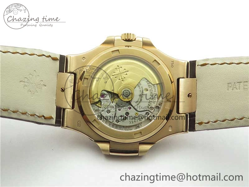 Nautilus 5711 1R RG 3KF 1:1 Best Edition Brown Textured Dial on Brown Leather Strap A324 Super Clone V Popular 8880