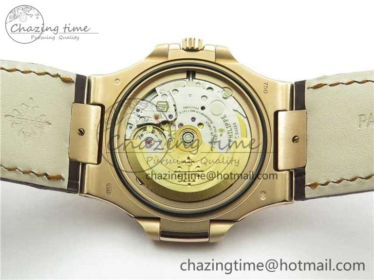 Nautilus 5711 1R RG 3KF 1:1 Best Edition Brown Textured Dial on Brown Leather Strap A324 Super Clone V Popular 8880
