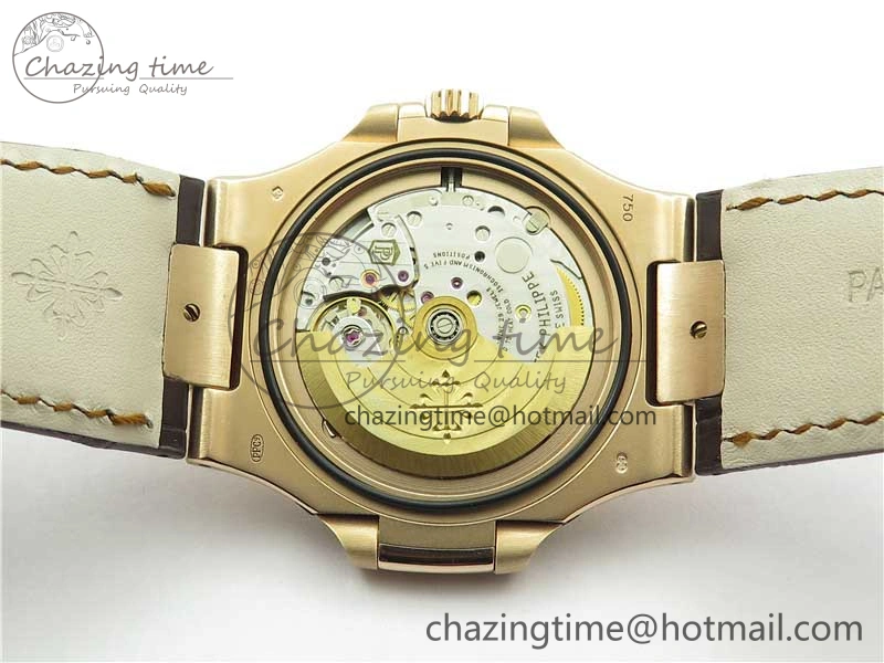 Nautilus 5711 1R RG 3KF 1:1 Best Edition Brown Textured Dial on Brown Leather Strap A324 Super Clone V Popular 8880