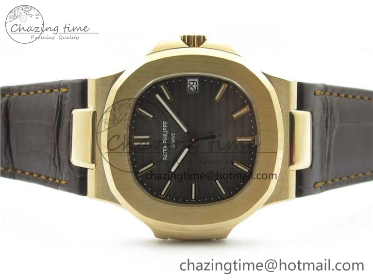 Nautilus 5711 1R RG 3KF 1:1 Best Edition Brown Textured Dial on Brown Leather Strap A324 Super Clone V Popular 8880