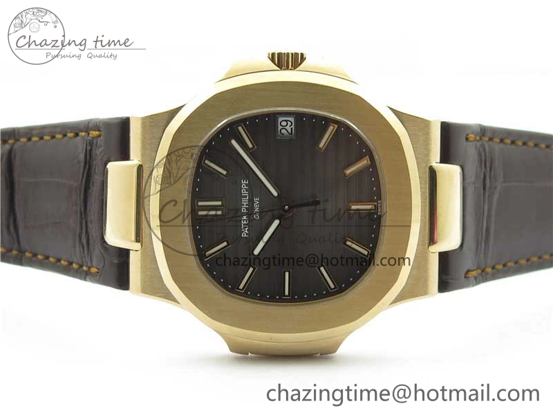 Nautilus 5711 1R RG 3KF 1:1 Best Edition Brown Textured Dial on Brown Leather Strap A324 Super Clone V Popular 8880