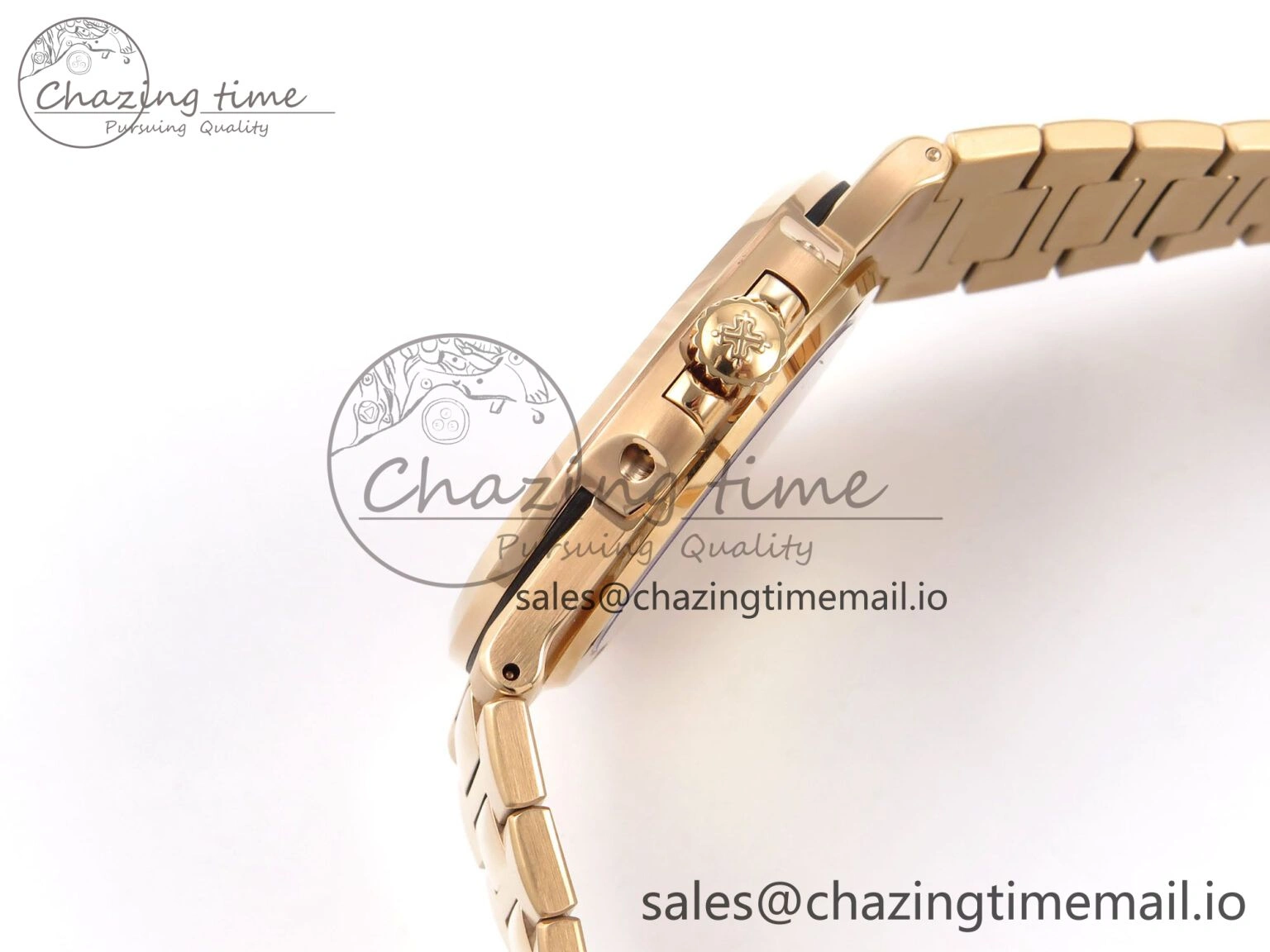 Nautilus 5711 1R RG 3KF 1:1 Best Edition Brown Textured Dial on RG Bracelet A324 Super Clone V Refined 8710
