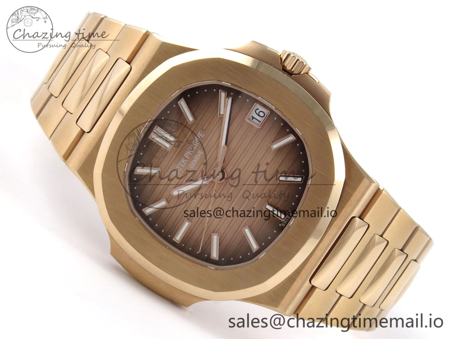 Nautilus 5711 1R RG 3KF 1:1 Best Edition Brown Textured Dial on RG Bracelet A324 Super Clone V Refined 8710