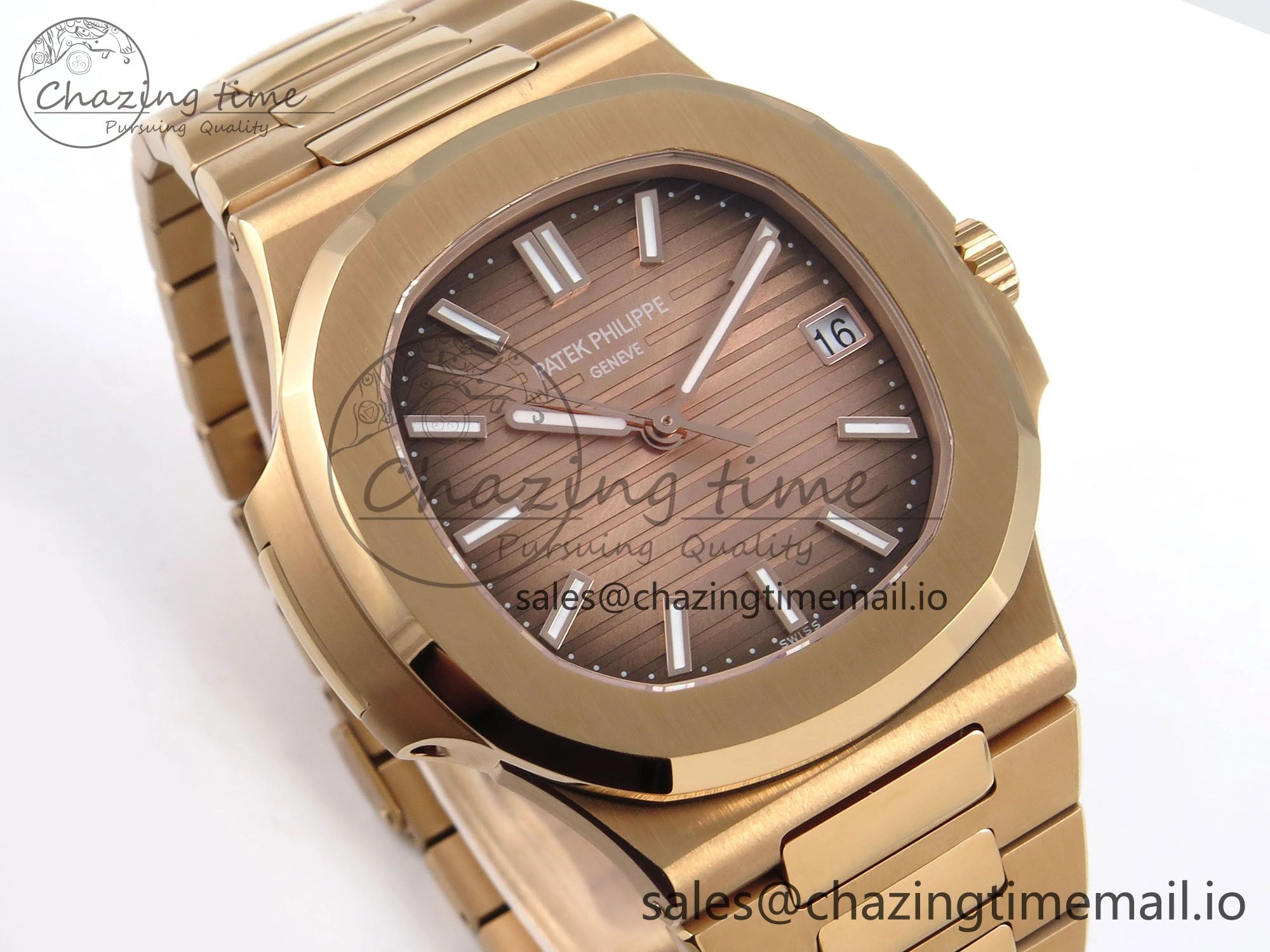 Nautilus 5711 1R RG 3KF 1:1 Best Edition Brown Textured Dial on RG Bracelet A324 Super Clone V Refined 8710