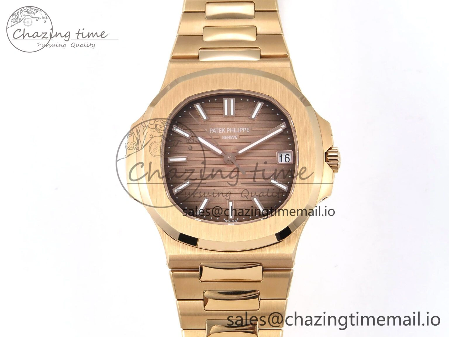 Nautilus 5711 1R RG 3KF 1:1 Best Edition Brown Textured Dial on RG Bracelet A324 Super Clone V Refined 8710