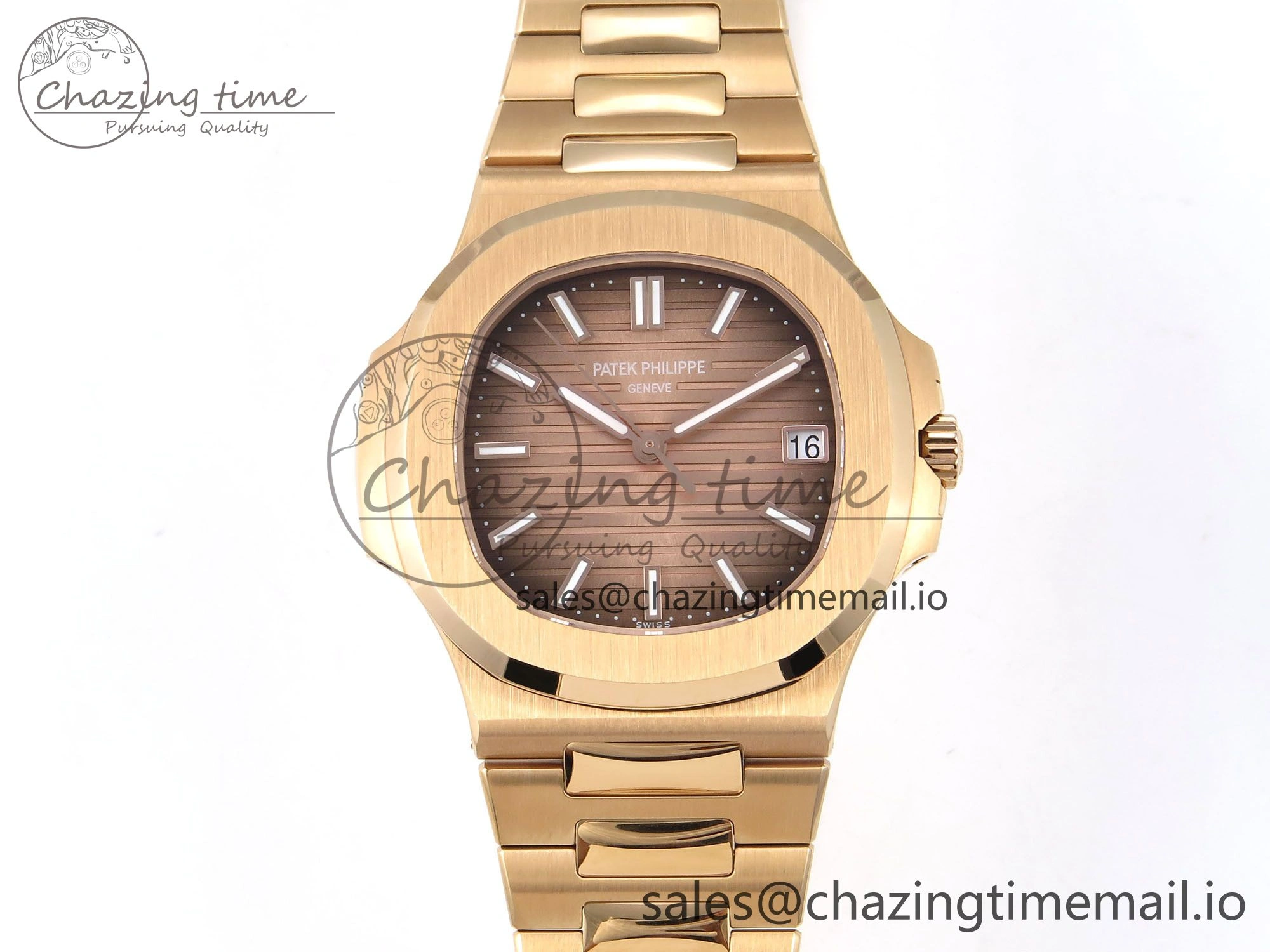 Nautilus 5711 1R RG 3KF 1:1 Best Edition Brown Textured Dial on RG Bracelet A324 Super Clone V Refined 8710