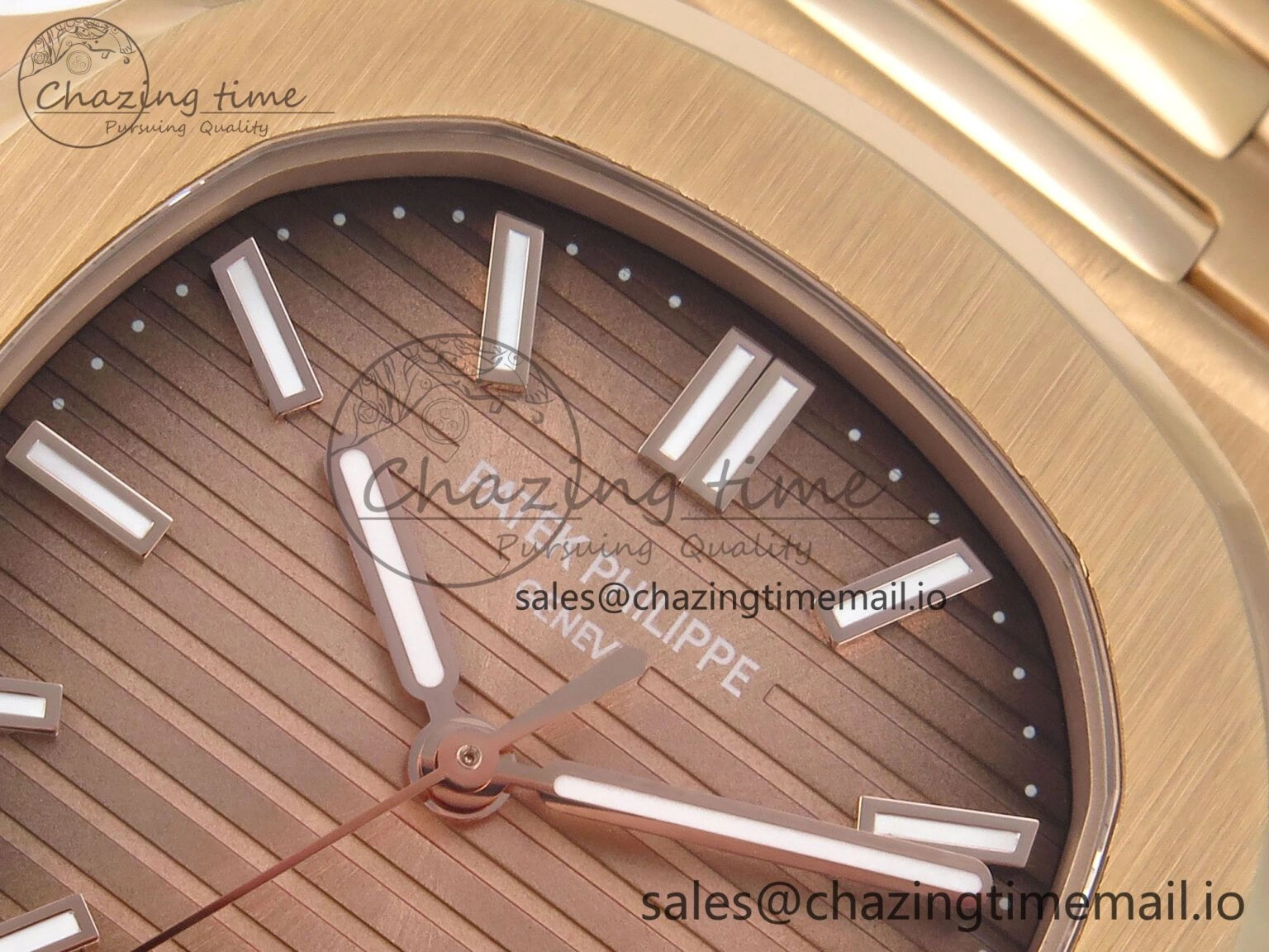 Nautilus 5711 1R RG 3KF 1:1 Best Edition Brown Textured Dial on RG Bracelet A324 Super Clone V Refined 8710