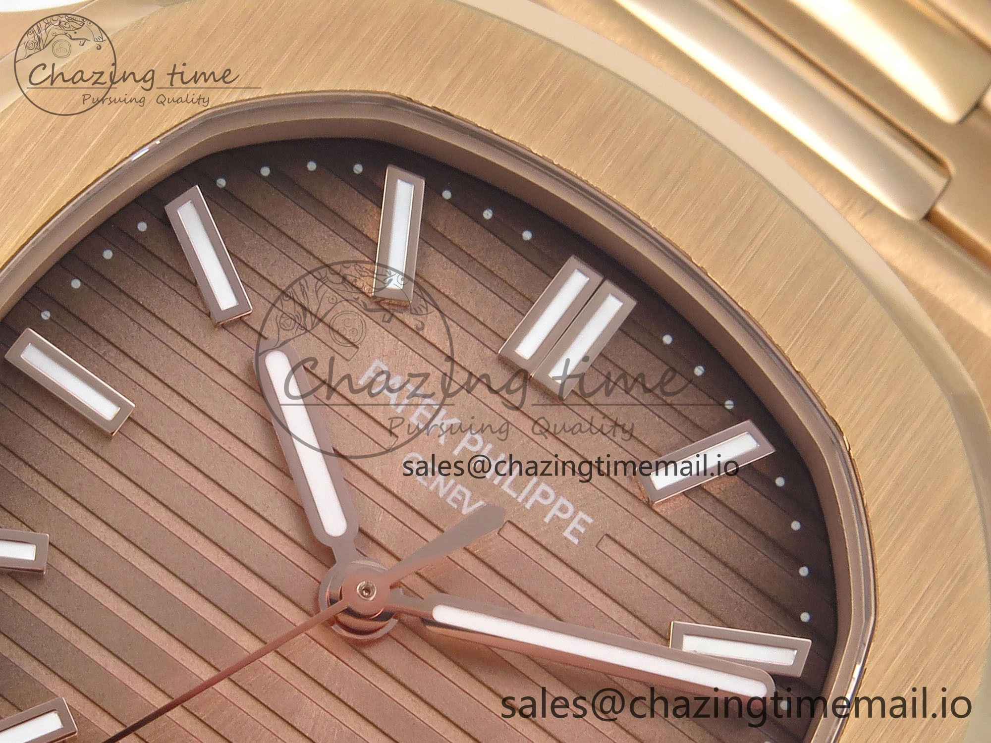 Nautilus 5711 1R RG 3KF 1:1 Best Edition Brown Textured Dial on RG Bracelet A324 Super Clone V Refined 8710
